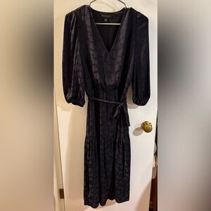 Banana Republic | Puff Sleeve Jacquard Midi Dress